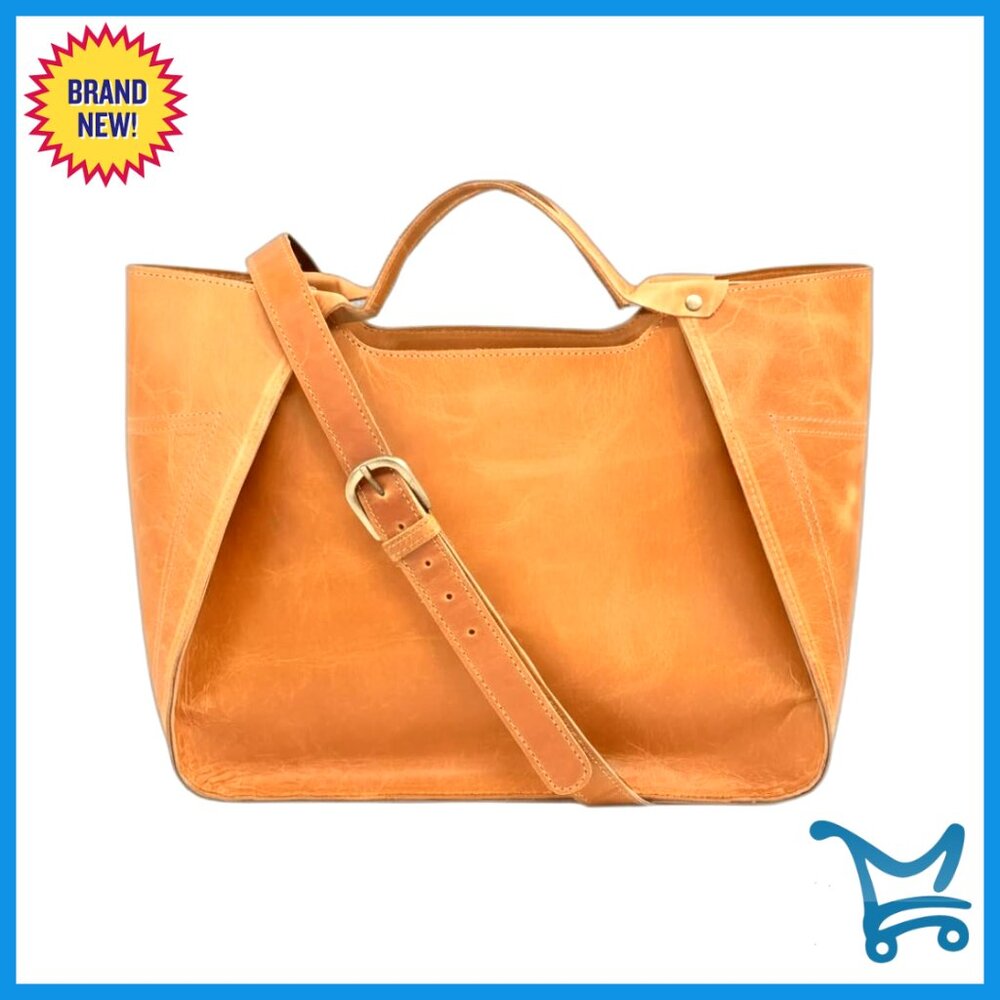 Large Genuine Leather Shoulder Tote Crossbody Bag Adjustable Strap